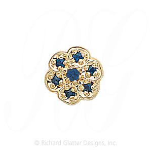 GS036 S - 14 Karat Gold Sapphire Slide 